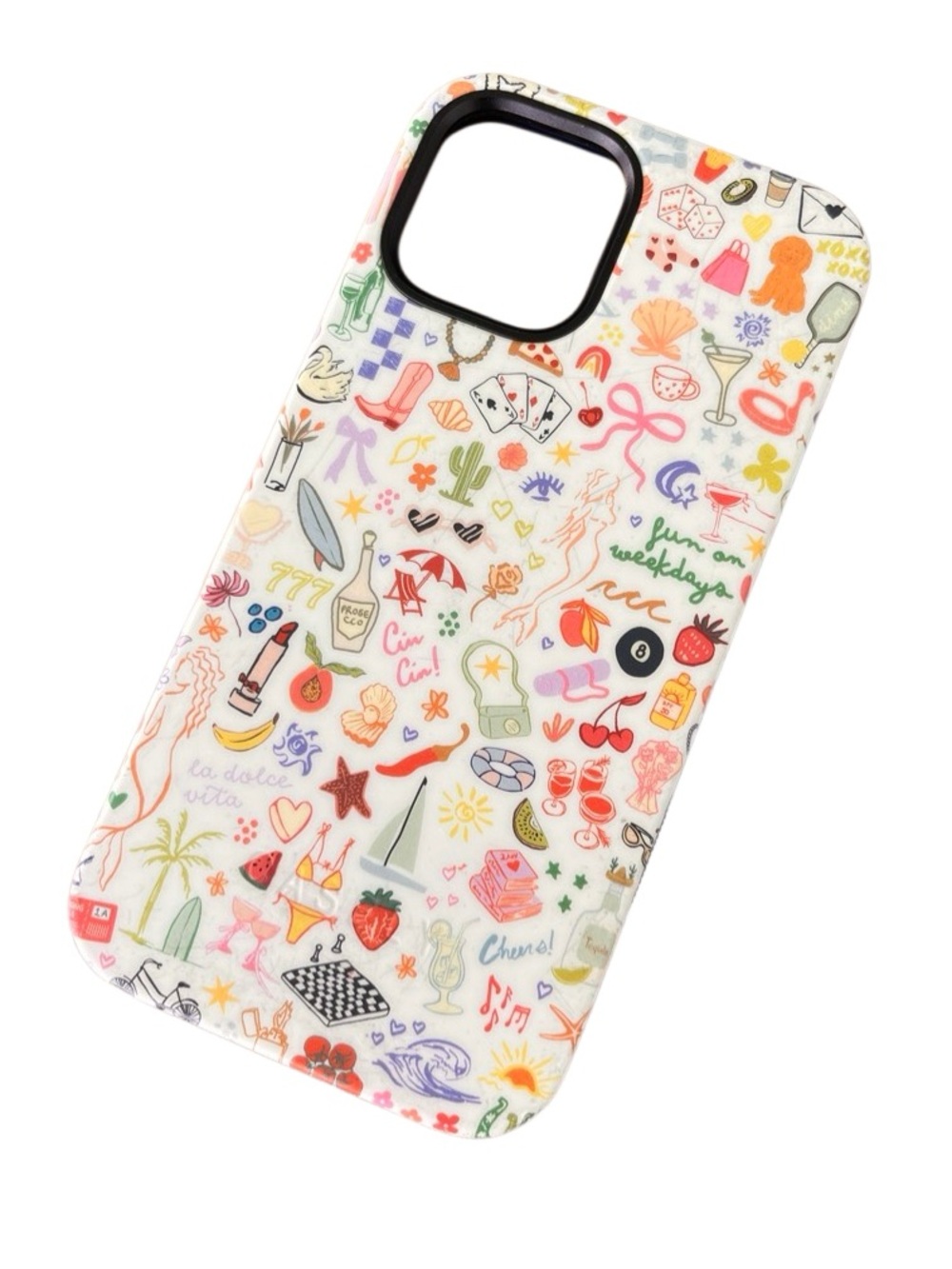 Casely iPhone 12 / 12 Pro case in the popular “Fun on Weekdays” print